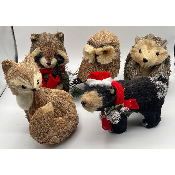 Handmade Other - Large Holiday Sisal Bristle Buri Brush Animal Woodland Figures 8" Tall CHOOSE 1